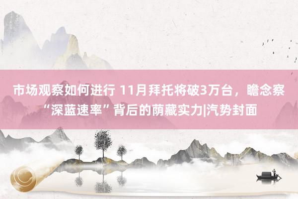 市场观察如何进行 11月拜托将破3万台，瞻念察“深蓝速率”背后的荫藏实力|汽势封面