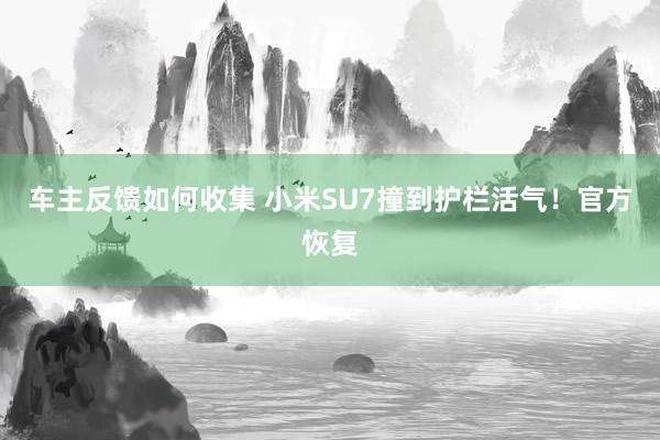 车主反馈如何收集 小米SU7撞到护栏活气！官方恢复