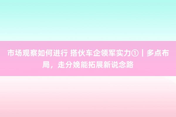 市场观察如何进行 搭伙车企领军实力①｜多点布局，走分娩能拓展新说念路