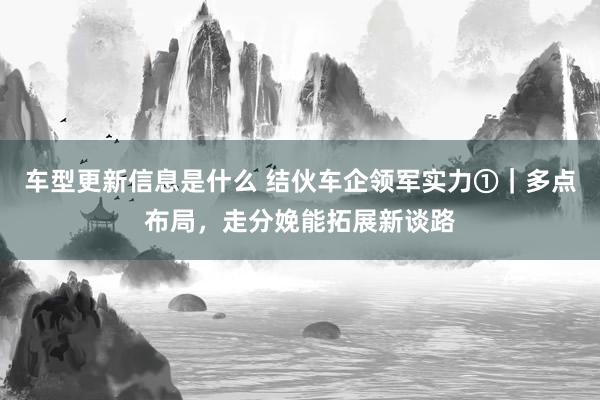 车型更新信息是什么 结伙车企领军实力①｜多点布局，走分娩能拓展新谈路