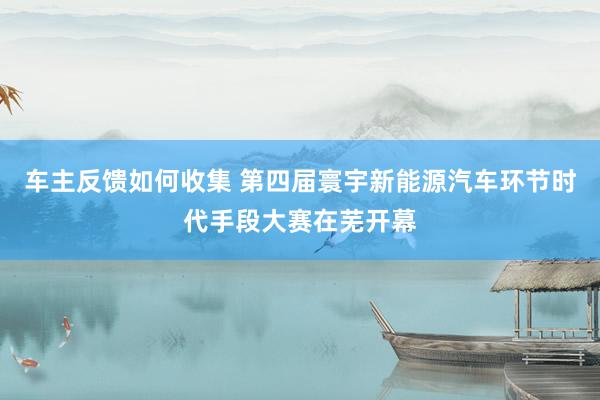 车主反馈如何收集 第四届寰宇新能源汽车环节时代手段大赛在芜开幕