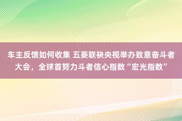 车主反馈如何收集 五菱联袂央视举办致意奋斗者大会，全球首努力斗者信心指数“宏光指数”