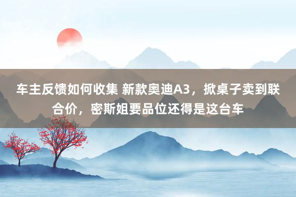 车主反馈如何收集 新款奥迪A3，掀桌子卖到联合价，密斯姐要品位还得是这台车