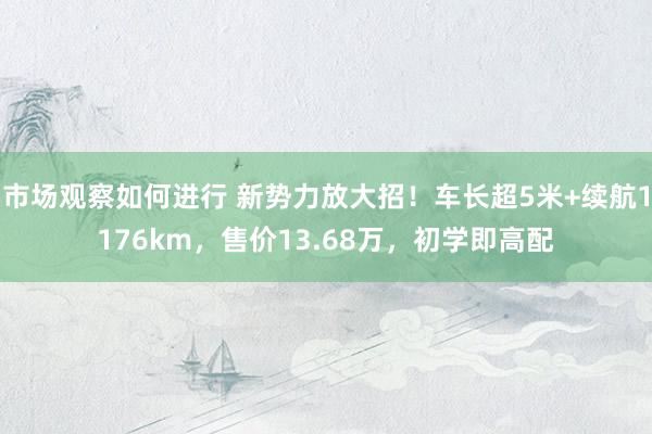 市场观察如何进行 新势力放大招！车长超5米+续航1176km，售价13.68万，初学即高配