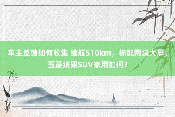 车主反馈如何收集 续航510km，标配两块大屏，五菱缤果SUV家用如何？