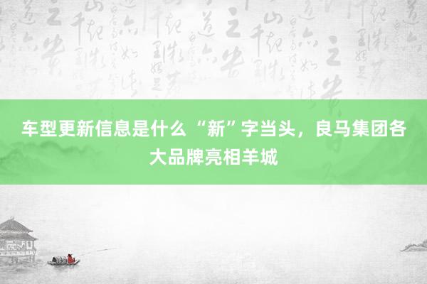 车型更新信息是什么 “新”字当头，良马集团各大品牌亮相羊城