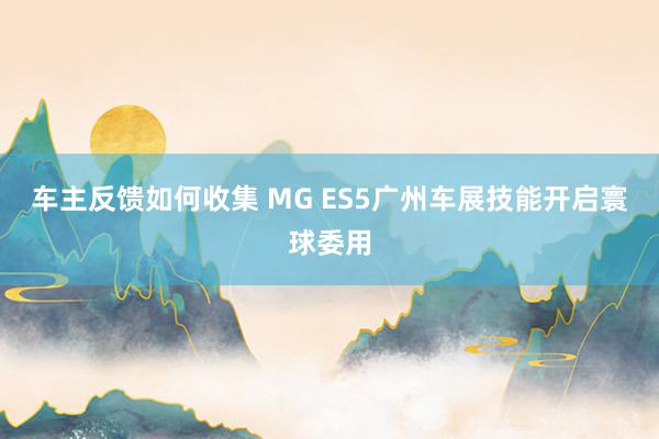 车主反馈如何收集 MG ES5广州车展技能开启寰球委用