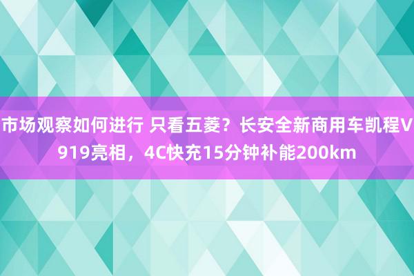 市场观察如何进行 只看五菱？长安全新商用车凯程V919亮相，4C快充15分钟补能200km