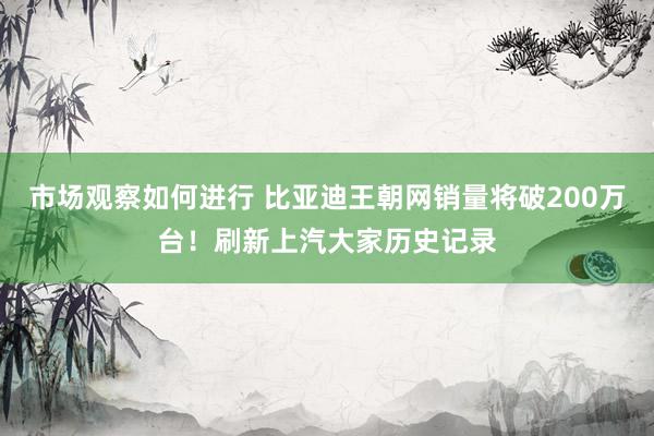 市场观察如何进行 比亚迪王朝网销量将破200万台！刷新上汽大家历史记录