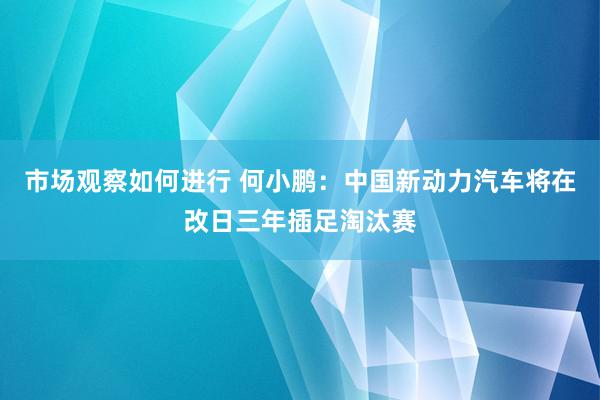 市场观察如何进行 何小鹏：中国新动力汽车将在改日三年插足淘汰赛