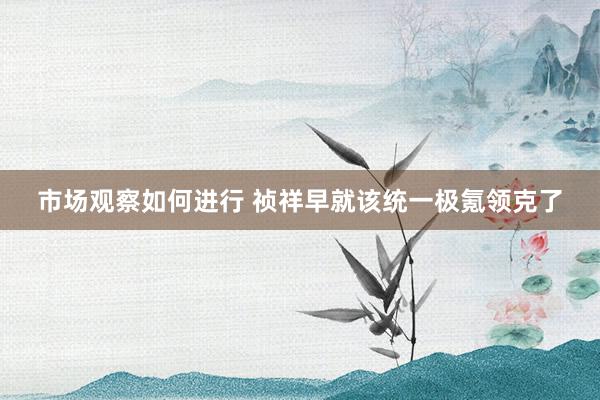 市场观察如何进行 祯祥早就该统一极氪领克了