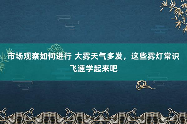 市场观察如何进行 大雾天气多发，这些雾灯常识飞速学起来吧