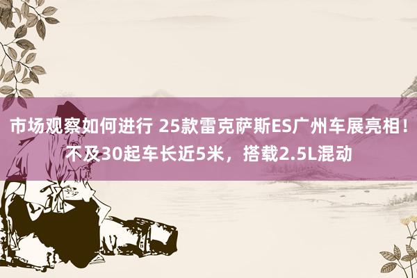 市场观察如何进行 25款雷克萨斯ES广州车展亮相！不及30起车长近5米，搭载2.5L混动