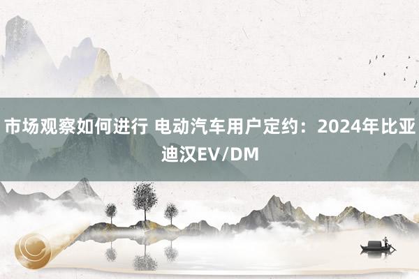 市场观察如何进行 电动汽车用户定约：2024年比亚迪汉EV/DM