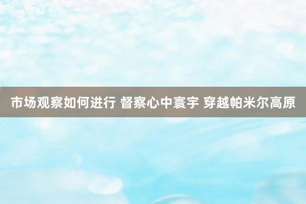 市场观察如何进行 督察心中寰宇 穿越帕米尔高原