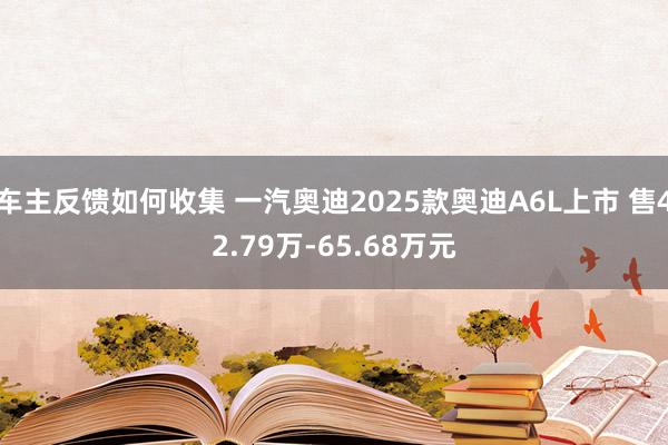 车主反馈如何收集 一汽奥迪2025款奥迪A6L上市 售42.79万-65.68万元