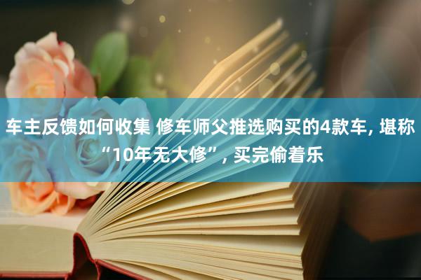 车主反馈如何收集 修车师父推选购买的4款车, 堪称“10年无大修”, 买完偷着乐