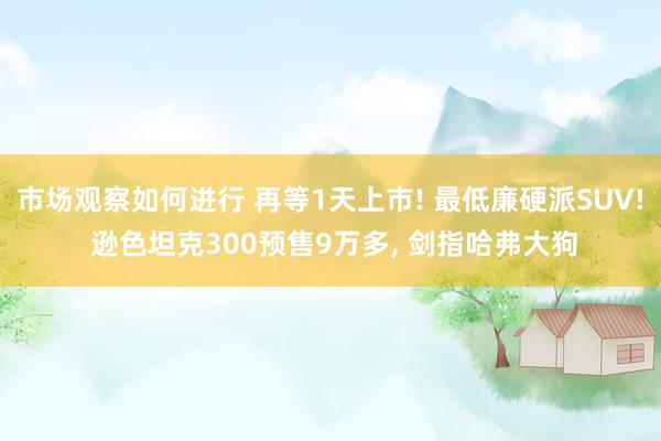 市场观察如何进行 再等1天上市! 最低廉硬派SUV! 逊色坦克300预售9万多, 剑指哈弗大狗