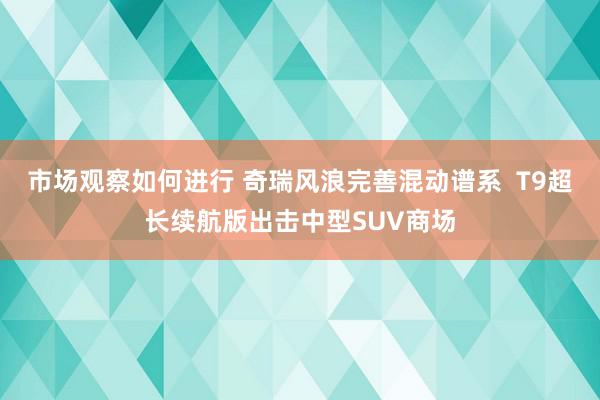 市场观察如何进行 奇瑞风浪完善混动谱系  T9超长续航版出击中型SUV商场