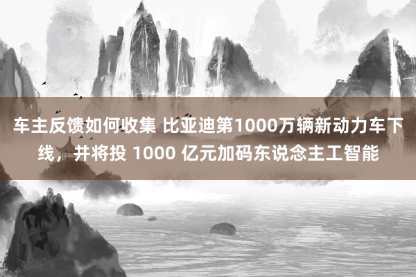 车主反馈如何收集 比亚迪第1000万辆新动力车下线，并将投 1000 亿元加码东说念主工智能