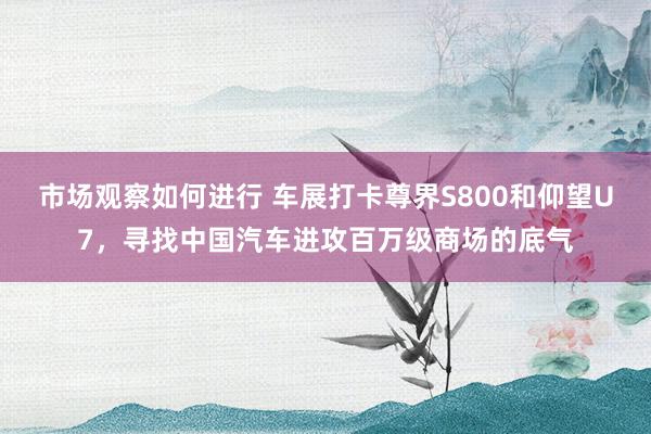 市场观察如何进行 车展打卡尊界S800和仰望U7，寻找中国汽车进攻百万级商场的底气