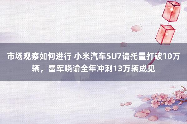 市场观察如何进行 小米汽车SU7请托量打破10万辆，雷军晓谕全年冲刺13万辆成见