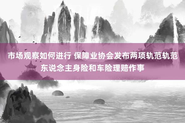 市场观察如何进行 保障业协会发布两项轨范轨范东说念主身险和车险理赔作事